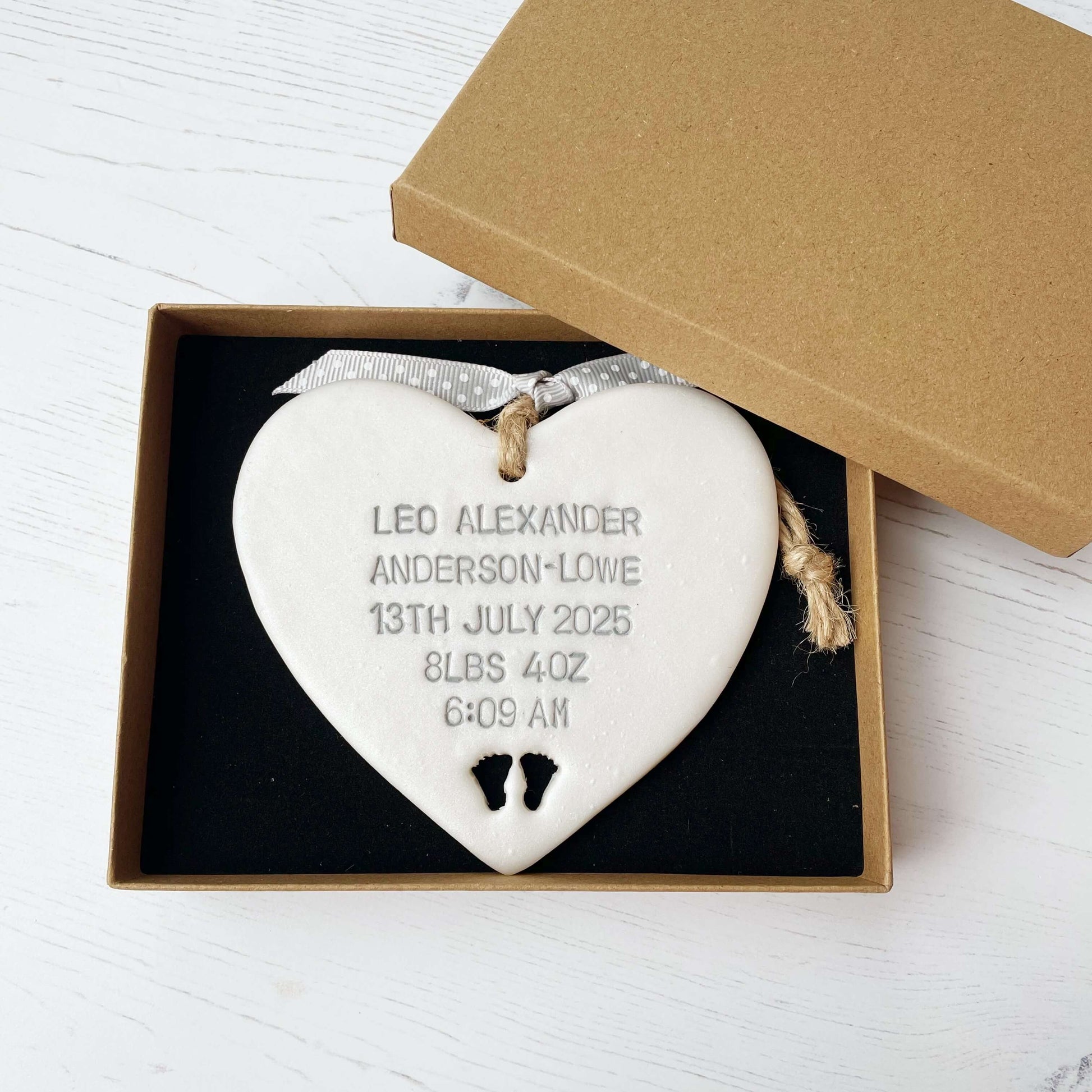 Newborn baby frame keepsake gift, Personalised new baby gift, baby girl present, baby boy heart birth details, gender neutral baby gift