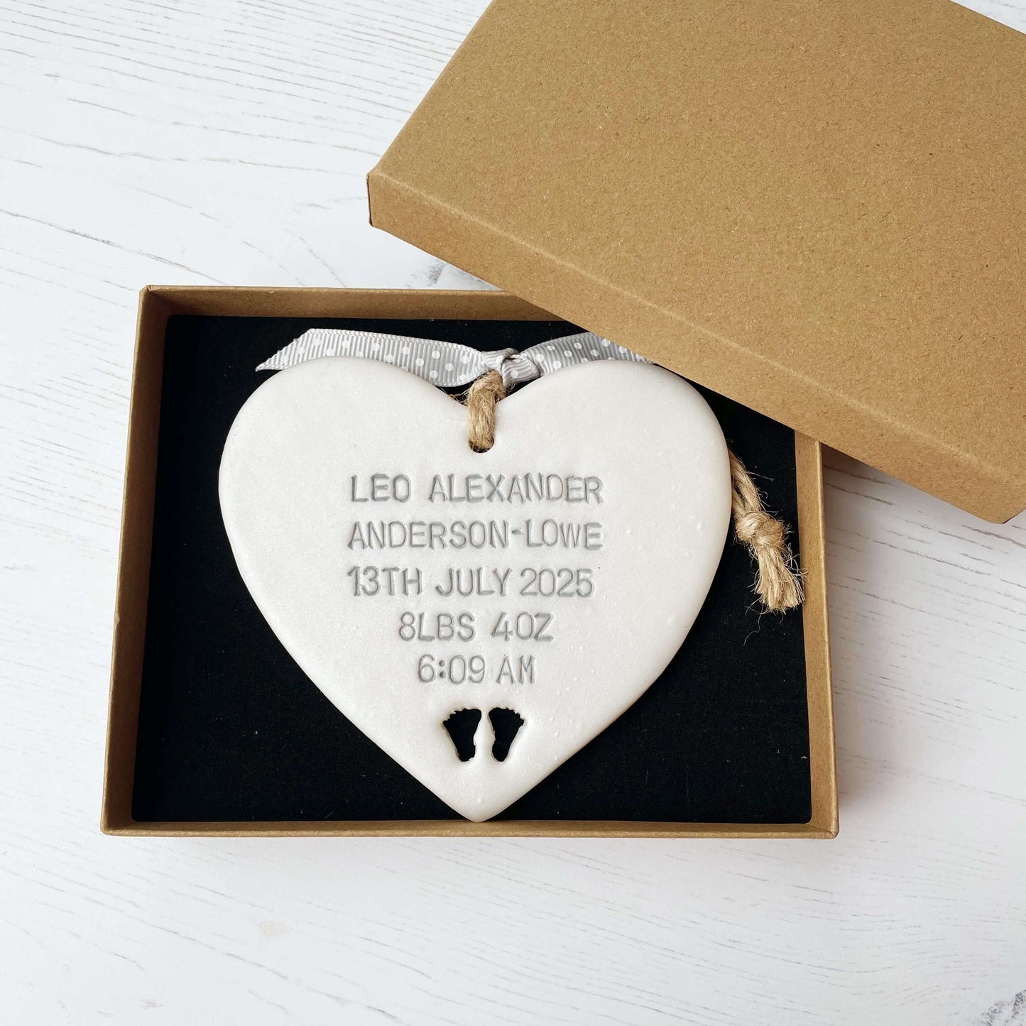 Newborn baby frame keepsake gift, Personalised new baby gift, baby girl present, baby boy heart birth details, gender neutral baby gift