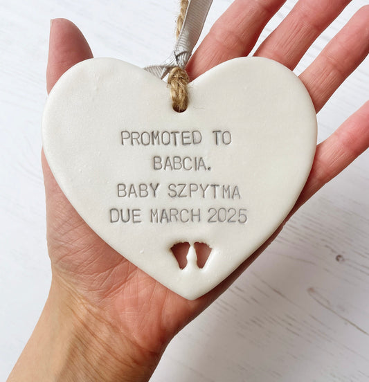 Personalised promoted to Babcia pregnancy reveal gift